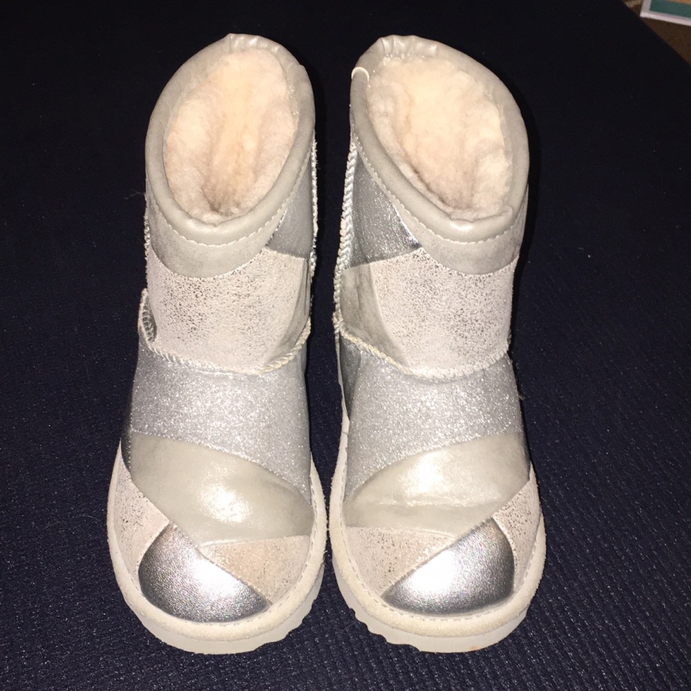 Kids UGG Boots Silver Patchwork Boots